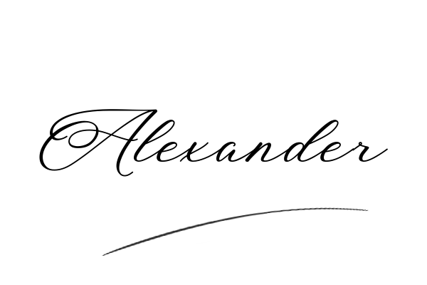 The best stylish Alexander name signature simple easy in English