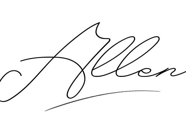 The best stylish Allen name signature simple easy in English