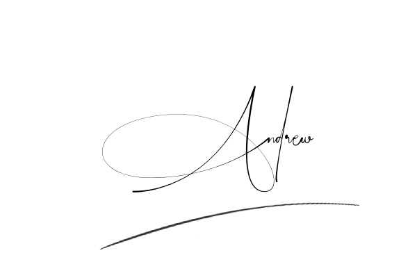 The best stylish Andrew name signature simple easy in English