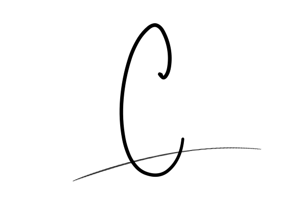 The best stylish C name signature simple easy in English