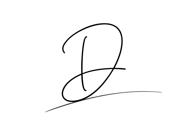 The best stylish D name signature simple easy in English