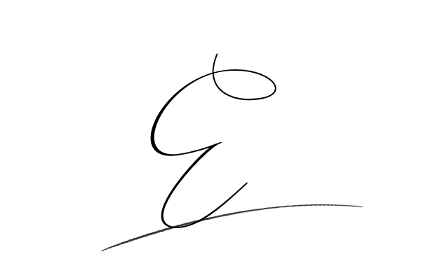 The best stylish E name signature simple easy in English
