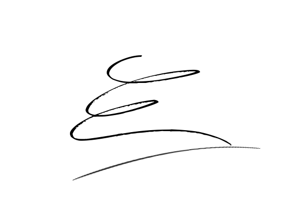 The best stylish E name signature simple easy in English