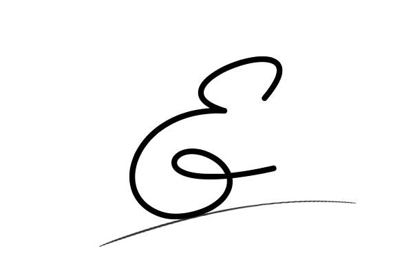 The best stylish E name signature simple easy in English