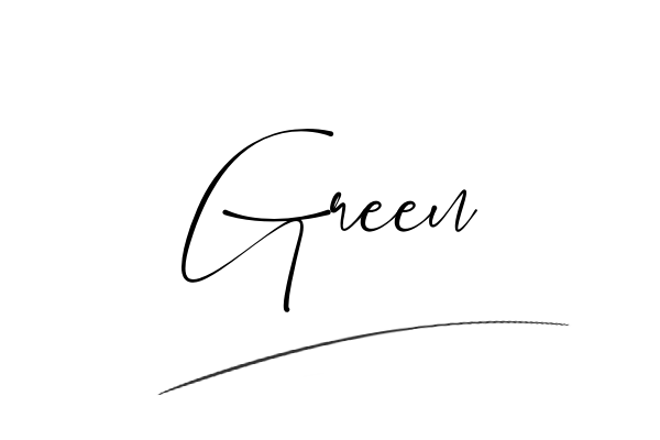 The best stylish Green name signature simple easy in English