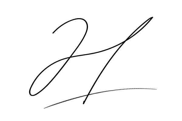 The best stylish H name signature simple easy in English