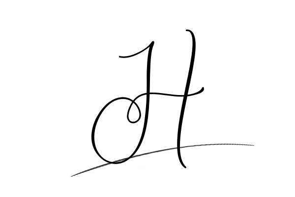 The best stylish H name signature simple easy in English