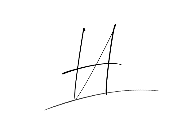 The best stylish H name signature simple easy in English