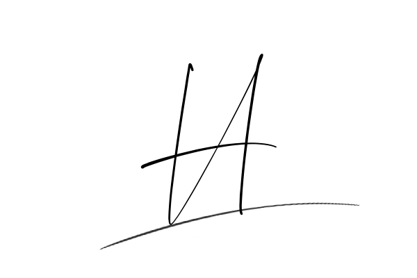 The best stylish H name signature simple easy in English