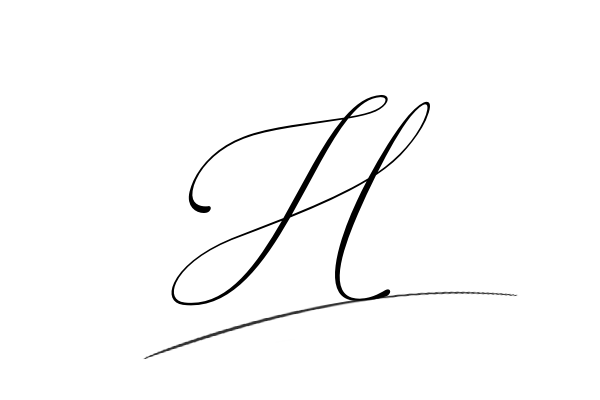 The best stylish H name signature simple easy in English