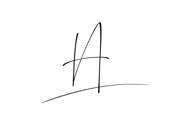 The best stylish H name signature simple easy in English