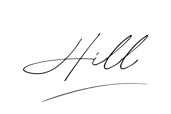 The best stylish Hill name signature simple easy in English
