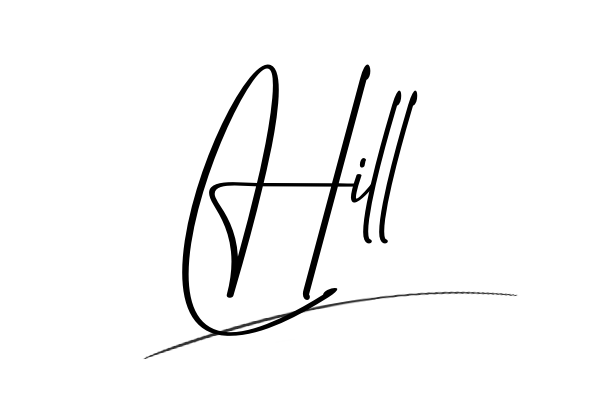 The best stylish Hill name signature simple easy in English