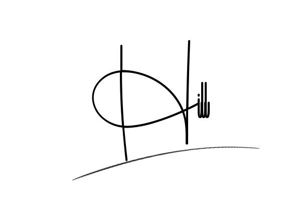The best stylish Hill name signature simple easy in English