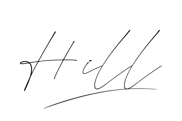 The best stylish Hill name signature simple easy in English