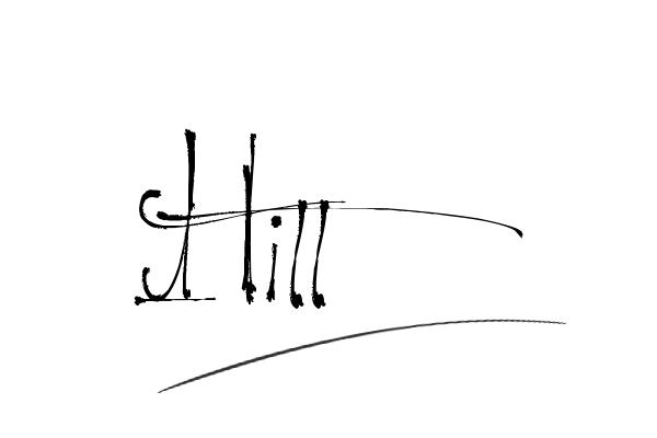 The best stylish Hill name signature simple easy in English