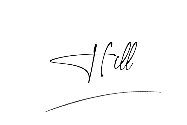 The best stylish Hill name signature simple easy in English