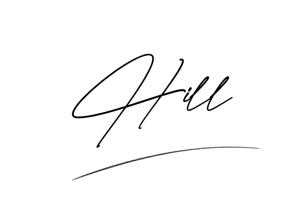 The best stylish Hill name signature simple easy in English