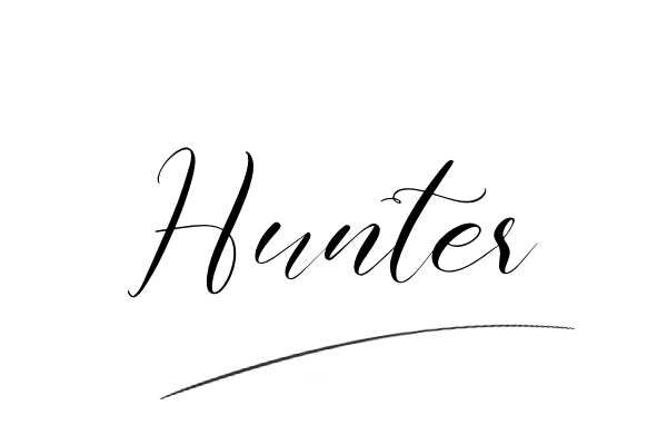 The best stylish Hunter name signature simple easy in English