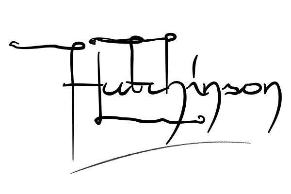 The best stylish Hutchinson name signature simple easy in English