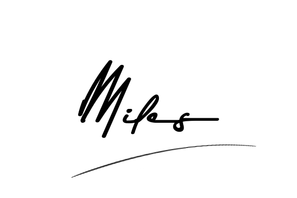 The best stylish Miles name signature simple easy in English
