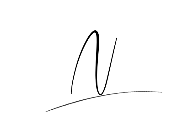 The best stylish N name signature simple easy in English