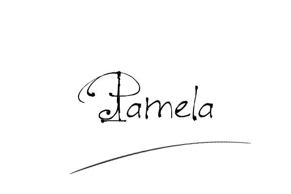 The best stylish Pamela name signature simple easy in English