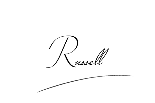 The best stylish Russell name signature simple easy in English