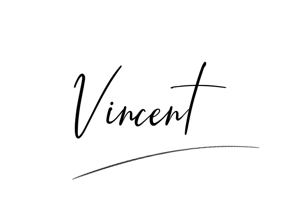 The best stylish Vincent name signature simple easy in English