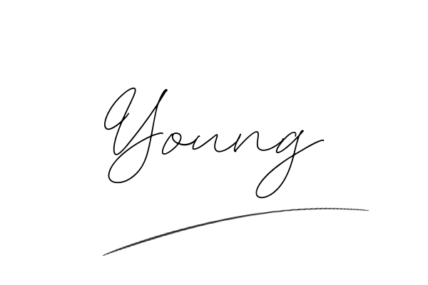 The best stylish Young name signature simple easy in English