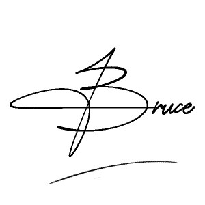 The best stylish Bruce name signature simple easy in English