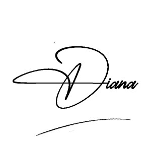 The best stylish Diana name signature simple easy in English