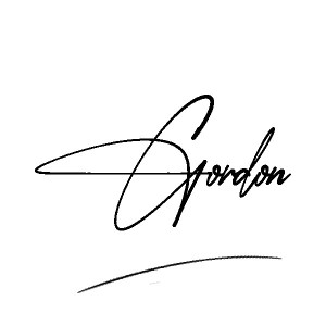 The best stylish Gordon name signature simple easy in English