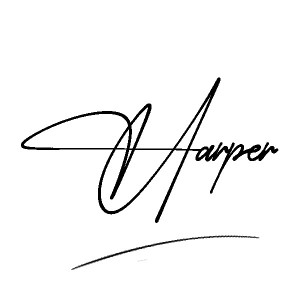 The best stylish Harper name signature simple easy in English
