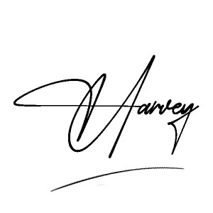 The best stylish Harvey name signature simple easy in English