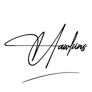 The best stylish Hawkins name signature simple easy in English