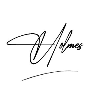 The best stylish Holmes name signature simple easy in English