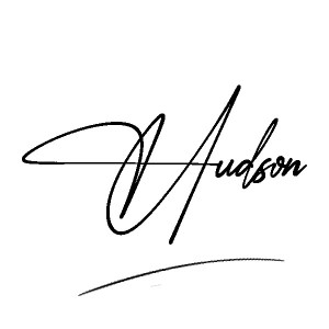 The best stylish Hudson name signature simple easy in English