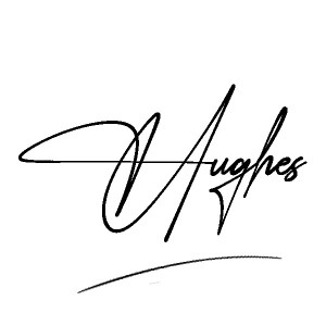 The best stylish Hughes name signature simple easy in English
