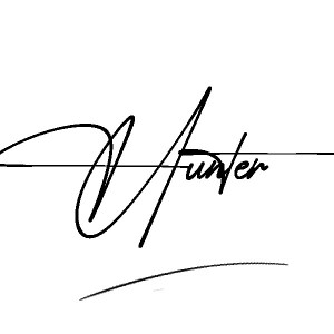 The best stylish Hunter name signature simple easy in English