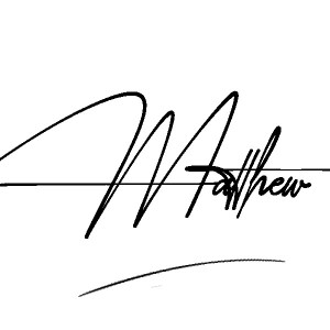 The best stylish Matthew name signature simple easy in English