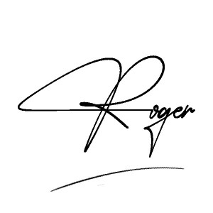 The best stylish Roger name signature simple easy in English