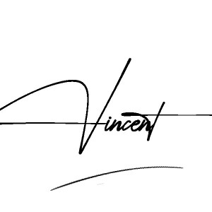 The best stylish Vincent name signature simple easy in English