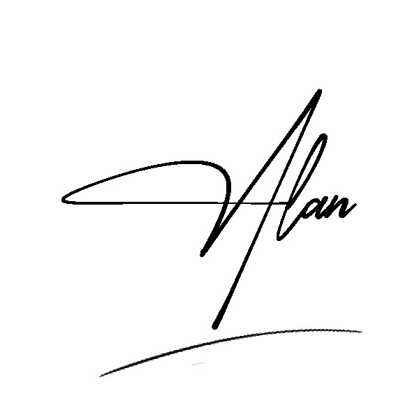 The best stylish Alan name signature simple easy in English