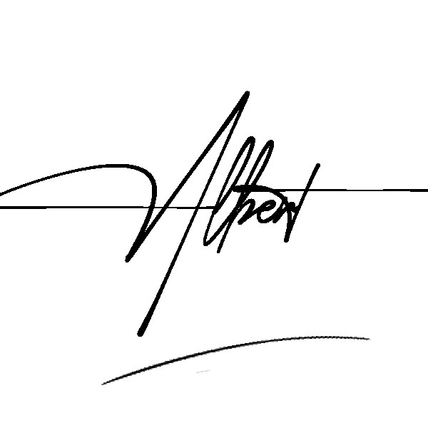 The best stylish Albert name signature simple easy in English