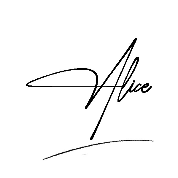 The best stylish Alice name signature simple easy in English