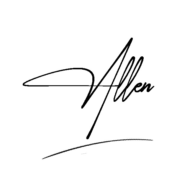 The best stylish Allen name signature simple easy in English