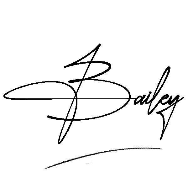 The best stylish Bailey name signature simple easy in English