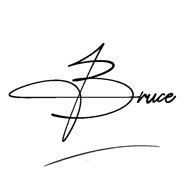 The best stylish Bruce name signature simple easy in English