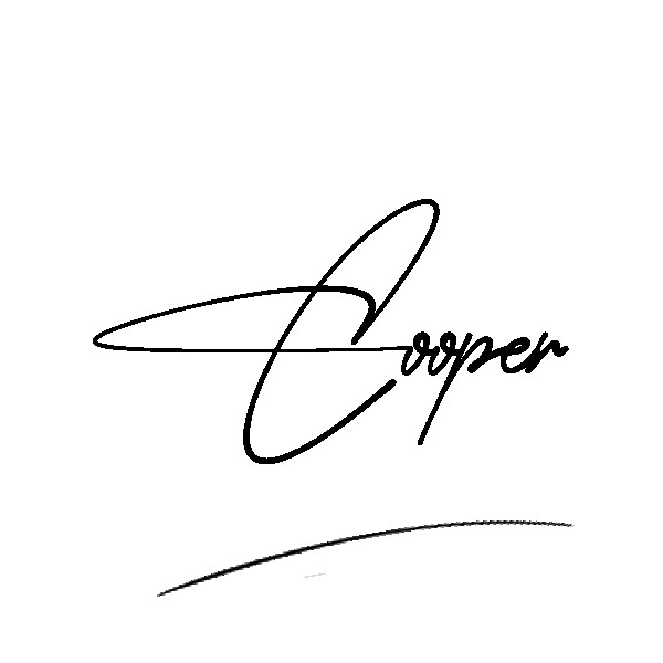 The best stylish Cooper name signature simple easy in English